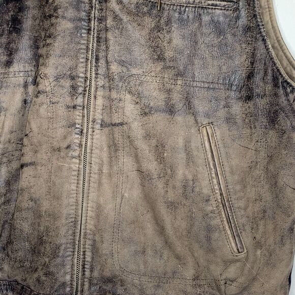Vintage Banana Republic Leather Vest Hunting Bomber Travel Streetwear Grunge Lg - Picture 6 of 15